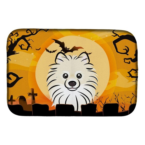 Carolines Treasures Halloween Pomeranian Dish Drying Mat - BB1765DDM
