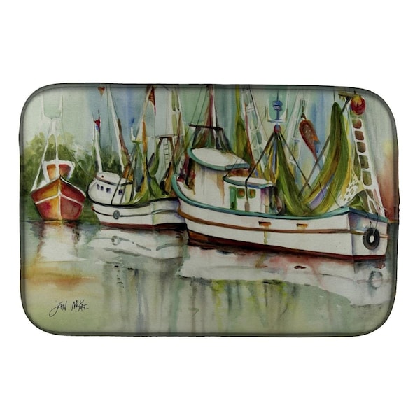 Carolines Treasures Ocean Springs Shrimper Dish Drying Mat - JMK1067DDM