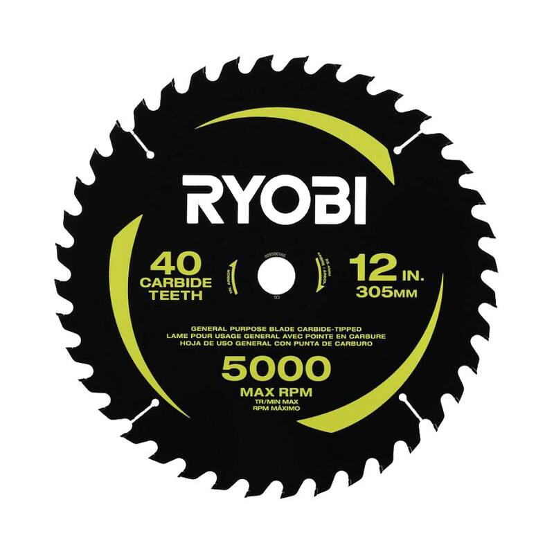 RYOBI 12 pulgadas 40 Dientes de Carburo Hoja de Sierra Inglete de Corte Delgado - A181201