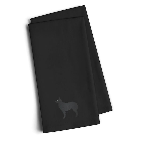 Carolines Treasures Croatian Sheepdog Black Embroidered Kitchen Towel, Set of 2 - BB3421BKTWE