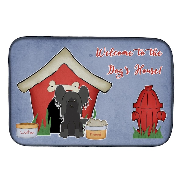 Carolines Treasures Dog House Collection Chinese Crested Black Dish Drying Mat - BB2866DDM