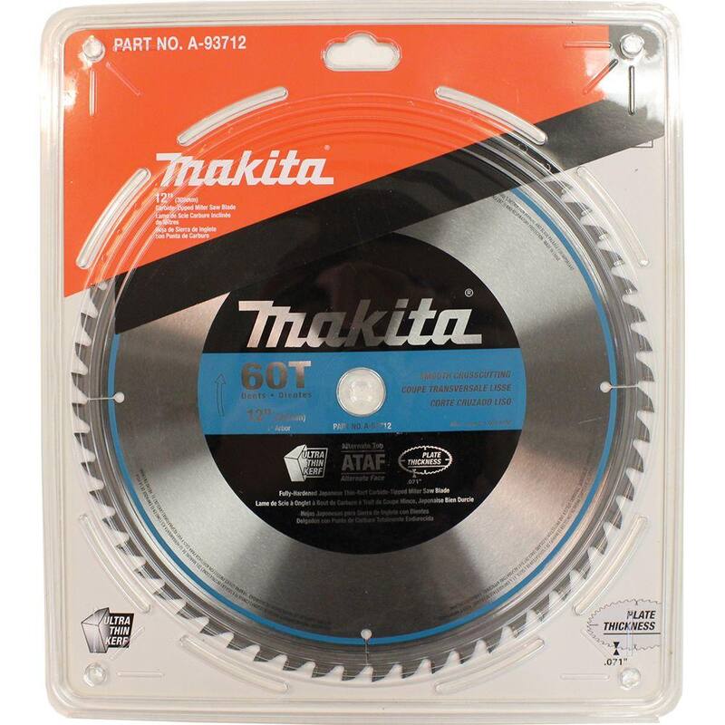 Makita 12 pulgadas x 1 pulgada 60 TPI Hoja de sierra para inglete micro-pulida - A-93712