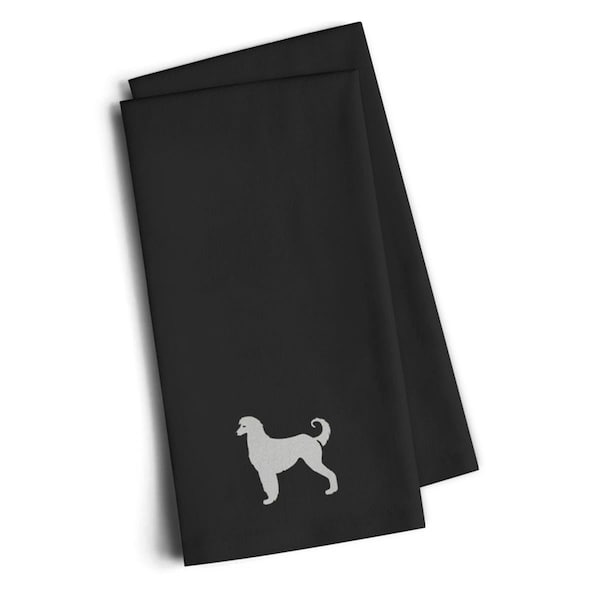 Carolines Treasures Afghan Hound Black Embroidered Kitchen Towel, Set of 2 - BB3406BKTWE