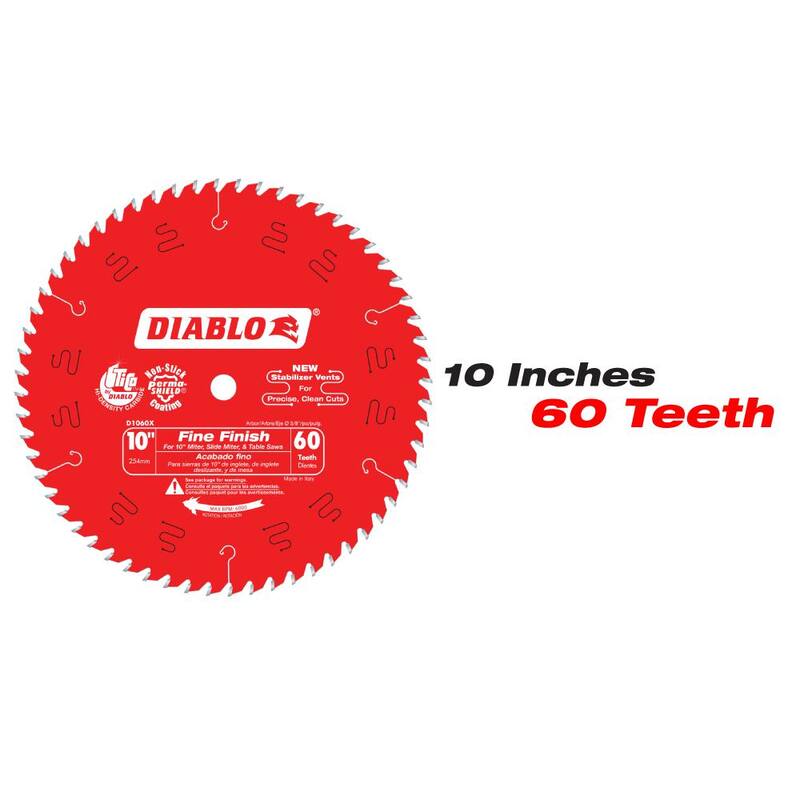 DIABLO 10 pulgadas x 60 Dientes y 12 pulgadas x 80 Dientes Hojas de Sierra Circular Finas (2 Hojas) - D10601280X2GS