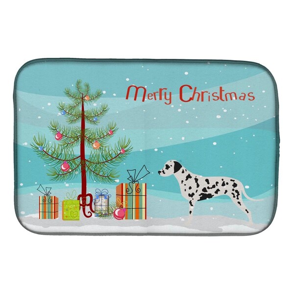 Carolines Treasures Dalmatian Merry Christmas Tree Dish Drying Mat - BB2901DDM