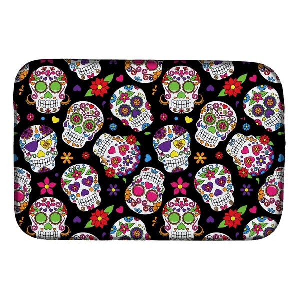 Carolines Treasures Day of the Dead Black Dish Drying Mat - BB5116DDM
