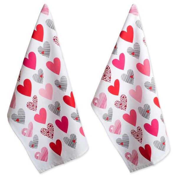 Design Imports Hearts Collage Printed Dishtowel Set - CAMZ38156