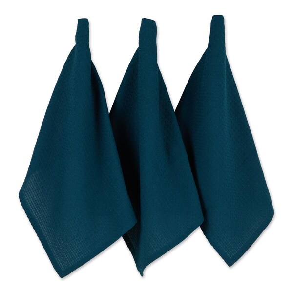 Fastfood Teal Green Recycled Cotton Waffle Dishtowel Set - FA2568210