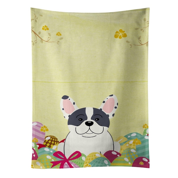 Carolines Treasures Easter Eggs French Bulldog Piebald Kitchen Towel - BB6011KTWL