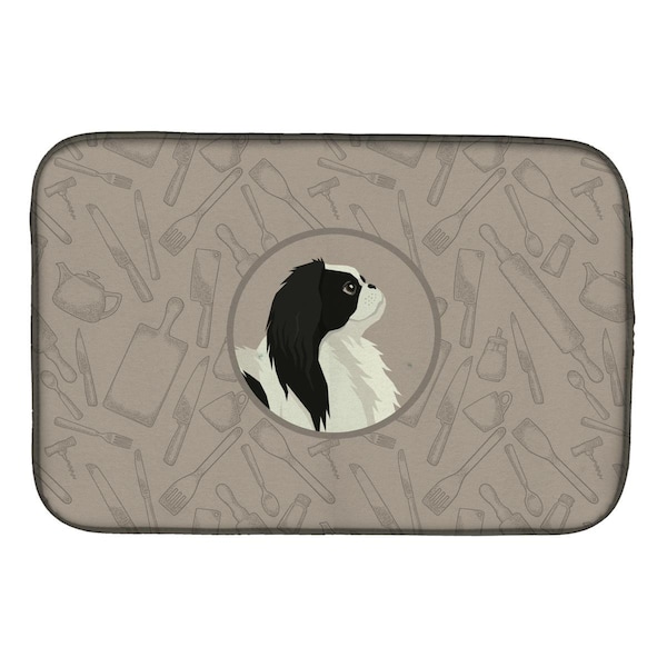 Carolines Treasures Japanese Chin in the Kitchen Dish Drying Mat - CK2195DDM