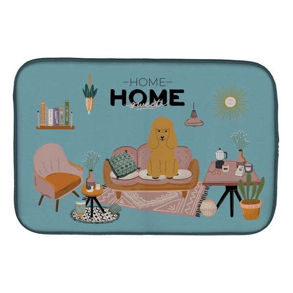 Carolines Treasures 14 x 21 in. Tan Poodle Sweet Home Dish Drying Mat - CK7914DDM