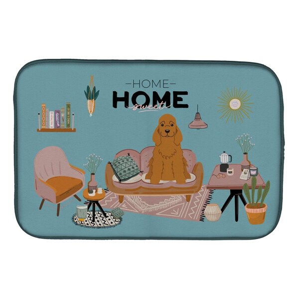 Carolines Treasures 14 x 21 in. Red Cocker Spaniel Sweet Home Dish Drying Mat - CK7940DDM