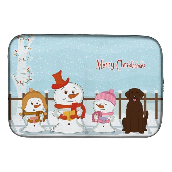 Carolines Treasures Merry Christmas Carolers Chocolate Labrador Dish Drying Mat - BB2387DDM