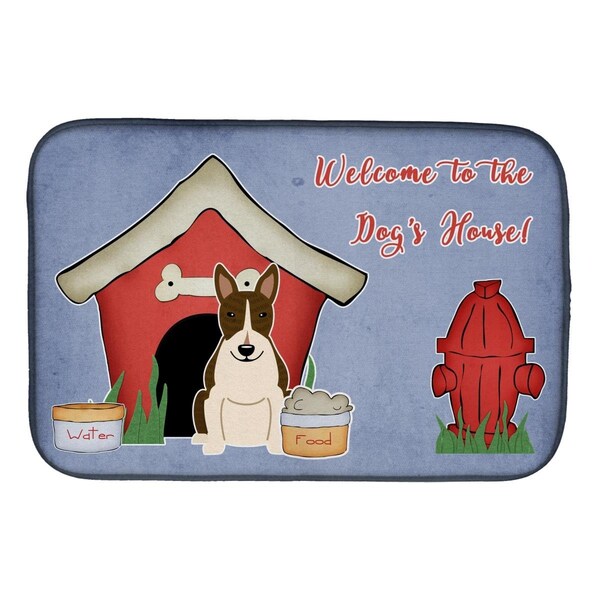 Carolines Treasures Dog House Collection Bull Terrier Dark Brindle Dish Drying Mat - BB2890DDM