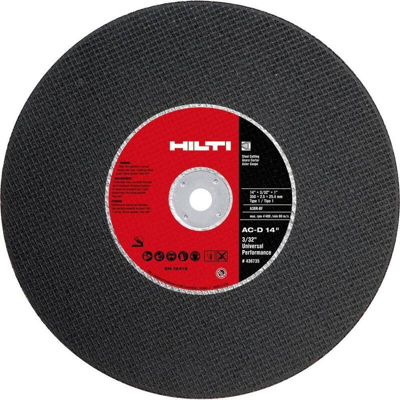 Hilti 14 pulgadas x 5/32 pulgadas x 20 mm Paquete Universal Ultimate de Cuchilla Abrasiva (10 piezas) - 436724