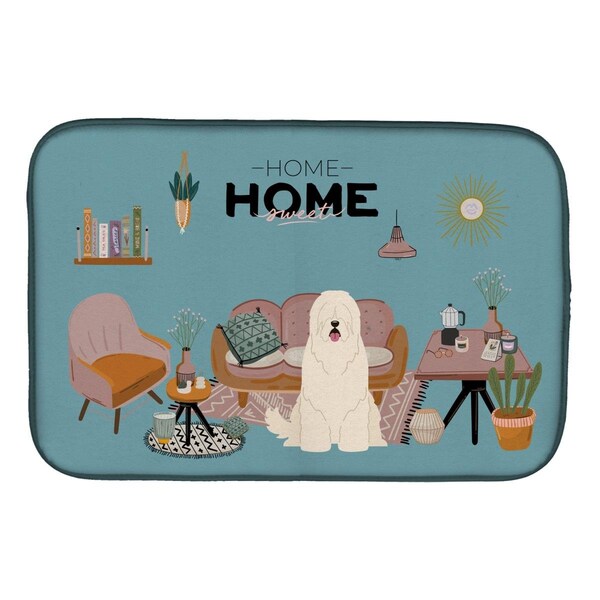 Carolines Treasures 14 x 21 in. South Russian Sheepdog Sweet Home Dish Drying Mat - CK7869DDM