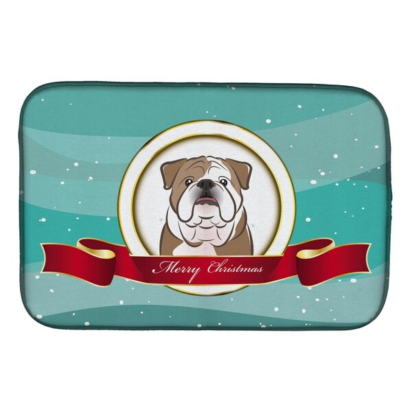 Carolines Treasures English Bulldog Merry Christmas Dish Drying Mat - BB1529DDM