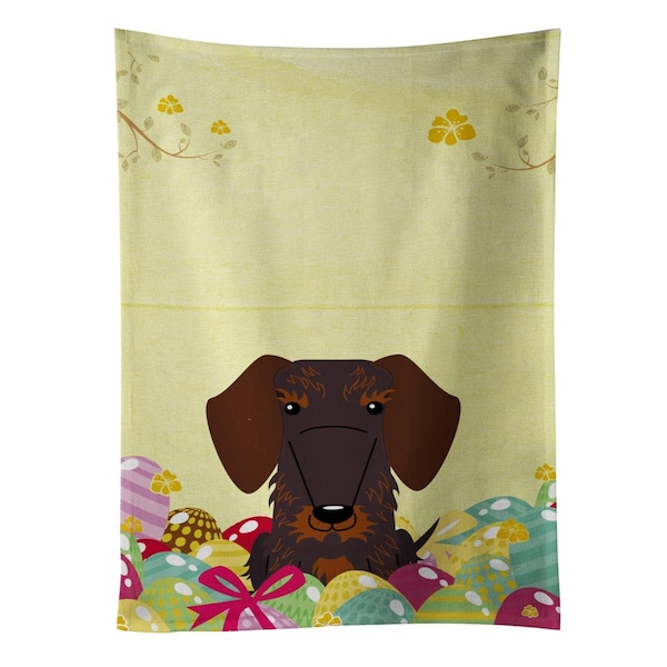 Carolines Treasures Easter Eggs Wire Haired Dachshund Chocolate Kitchen Towel - BB6129KTWL
