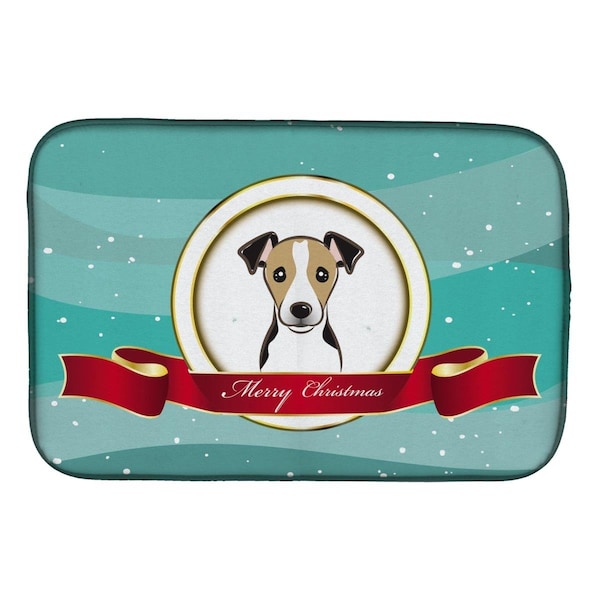 Carolines Treasures Jack Russell Terrier Merry Christmas Dish Drying Mat - BB1571DDM