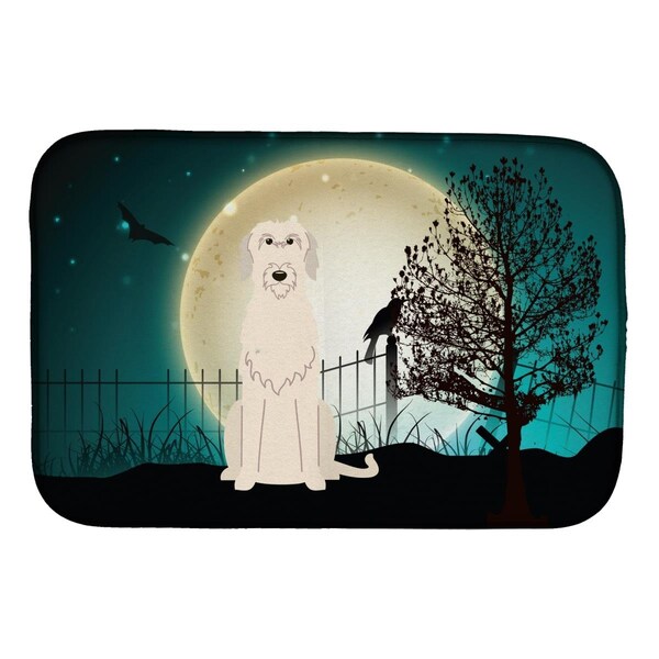 Carolines Treasures Halloween Scary Irish Wolfhound Dish Drying Mat - BB2255DDM