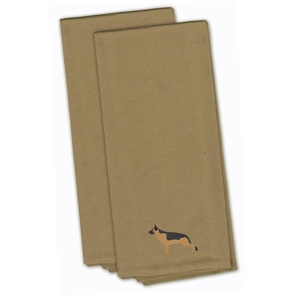 Carolines Treasures German Shepherd Tan Embroidered Kitchen Towel - BB3424TNTWE