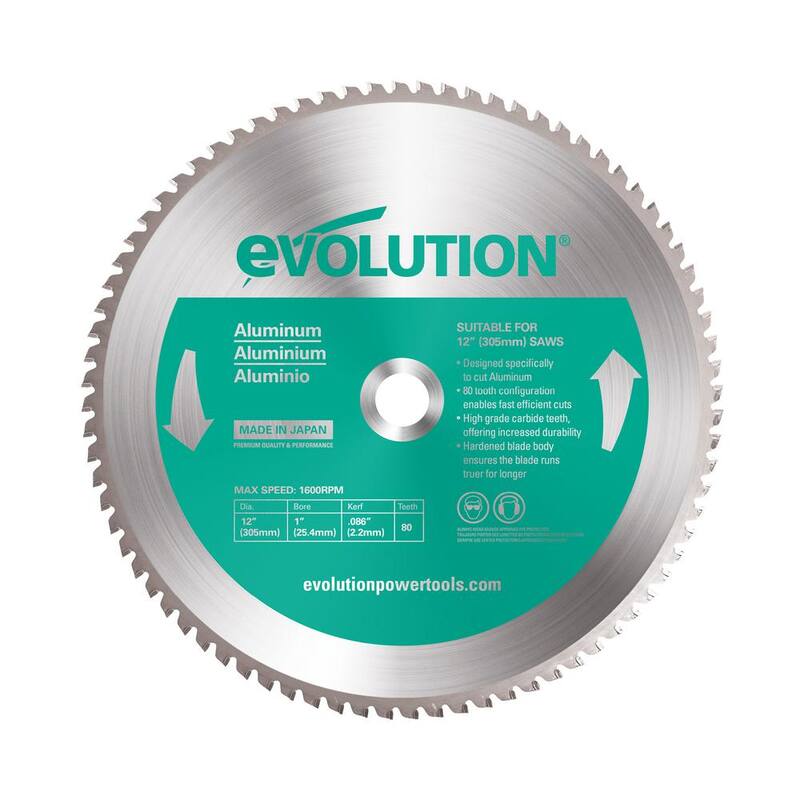 Herramienta de corte de aluminio Evolution Power Tools de 12 pulgadas y 80 dientes - 12BLADEAL