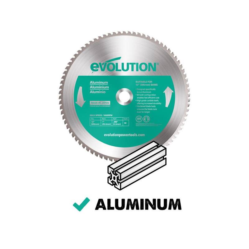 Herramienta de corte de aluminio Evolution Power Tools de 12 pulgadas y 80 dientes - 12BLADEAL
