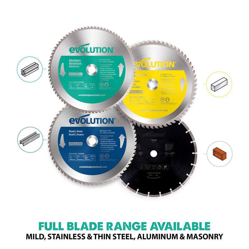 Herramienta de corte de aluminio Evolution Power Tools de 12 pulgadas y 80 dientes - 12BLADEAL
