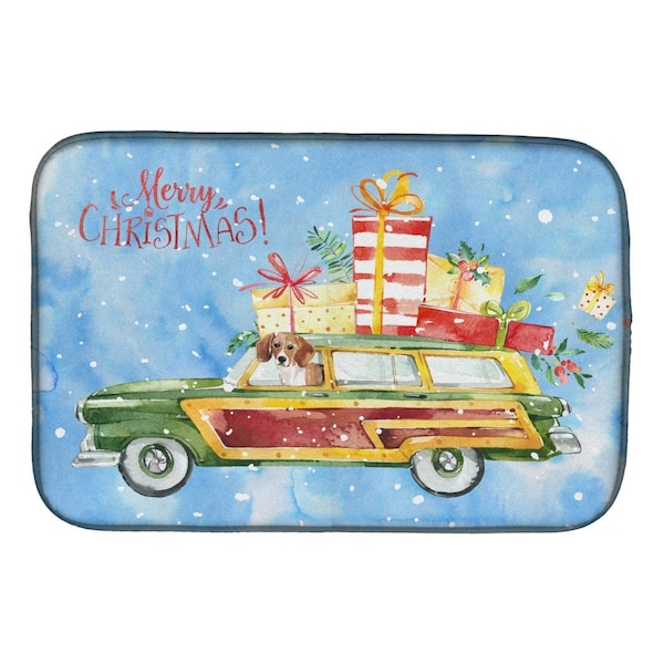 Carolines Treasures Merry Christmas Beagle Dish Drying Mat - CK2442DDM