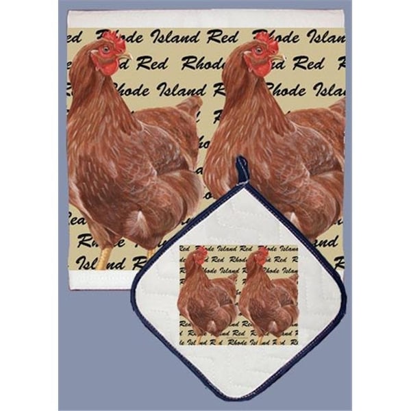 Pipsqueak Productions Pipsqueak Productions DP715 Chicken Rhode Island Red Dish Towel And Pot Holder Set - DP715