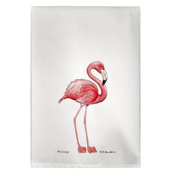Betsy Drake Betsy Drake GT084 Pink Flamingo Guest Towel - GT084