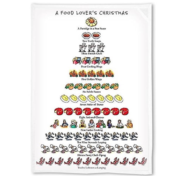 Kitchen Queen 18 x 26 in. A Food Lovers Christmas Kitchen Towel, Multi Color, 6PK - KI3676307