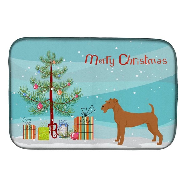 Carolines Treasures Irish Terrier Christmas Tree Dish Drying Mat - CK3546DDM