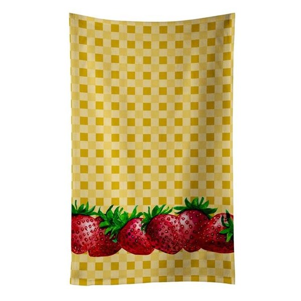 Carolines Treasures Carolines Treasures BB7182KTWL Strawberries on Basketweave Kitchen Towel - BB7182KTWL