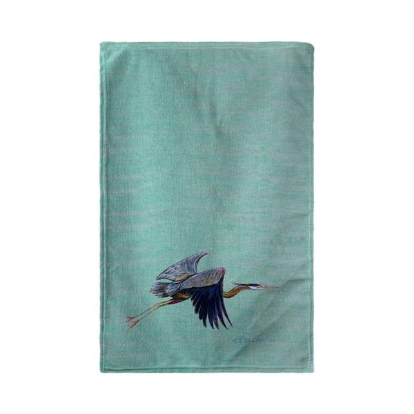 Betsy Drake Betsy Drake KT327C Aqua Eddies Blue Heron Kitchen Towel - KT327C