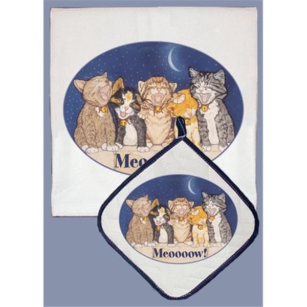 Pipsqueak Productions Pipsqueak Productions DP457 Cat Dish Towel And Pot Holder Set - DP457