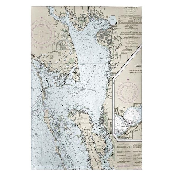 Betsy Drake Betsy Drake GT11426 Charlotte Harbor; FL Nautical Map Guest Towel - GT11426