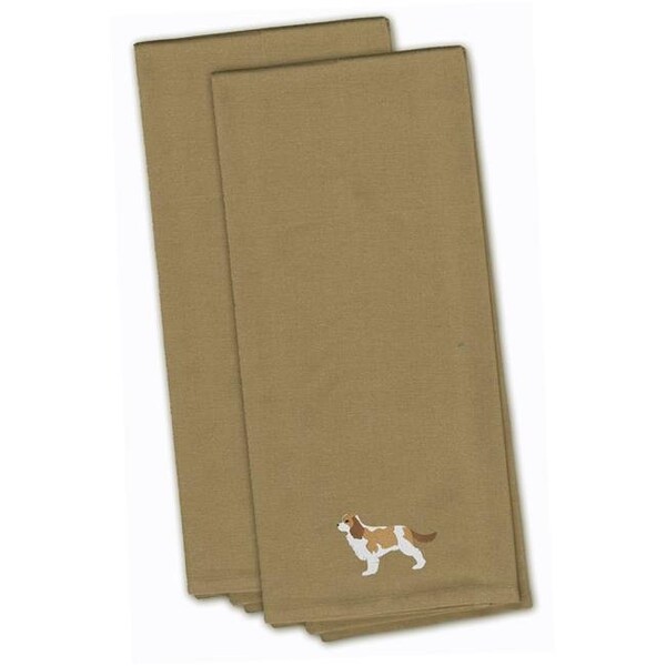 Carolines Treasures Carolines Treasures BB3449TNTWE Cavalier King Charles Spaniel Tan Embroidered Kitchen Towel - Set of 2 - BB3449TNTWE