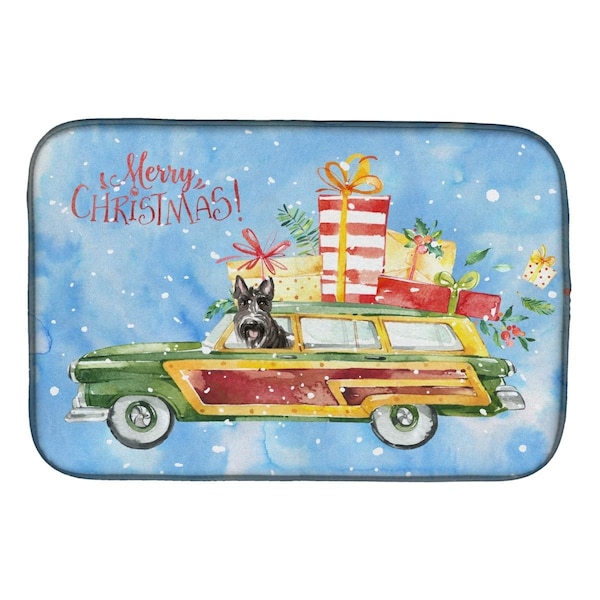 Carolines Treasures Merry Christmas Scottish Terrier Dish Drying Mat - CK2420DDM