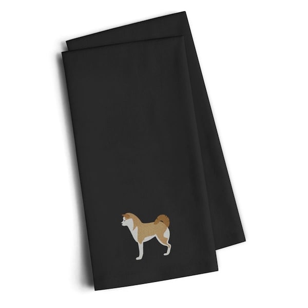 Carolines Treasures Akita Black Embroidered Kitchen Towel, Set of 2 - BB3472BKTWE