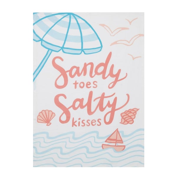Tarifa 18 x 25 in. Sandy Toes Salty Kisses Kitchen Towel, 4PK - TA3686190