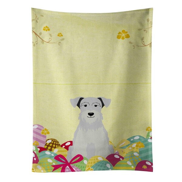 Carolines Treasures Easter Eggs Miniature Schanuzer White Kitchen Towel - BB6053KTWL