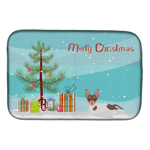 Carolines Treasures Toy Fox Terrier Christmas Tree Dish Drying Mat - CK3511DDM