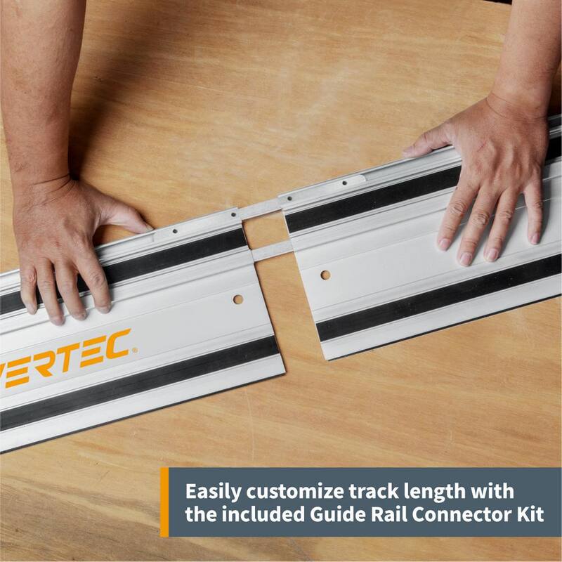 Kit de riel guía de sierra para cortar POWERTEC de 110 pulgadas para Makita o Festool, 2 rieles guía de 55 pulgadas con bolsa protectora y conectores de riel - 71550