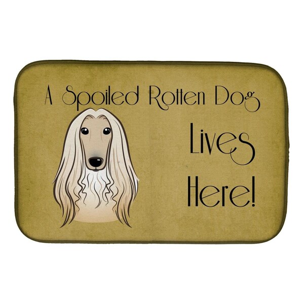 Carolines Treasures Afghan Hound Spoiled Dog Lives Here Dish Drying Mat - BB1492DDM