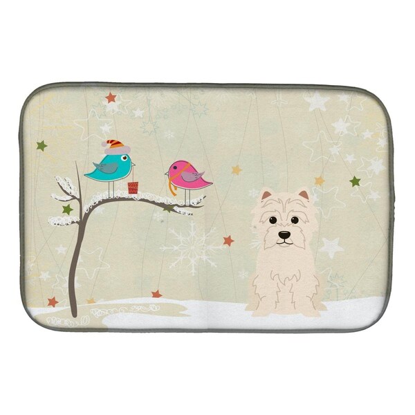 Carolines Treasures Christmas Presents Between Friends Westie Dish Drying Mat - BB2514DDM