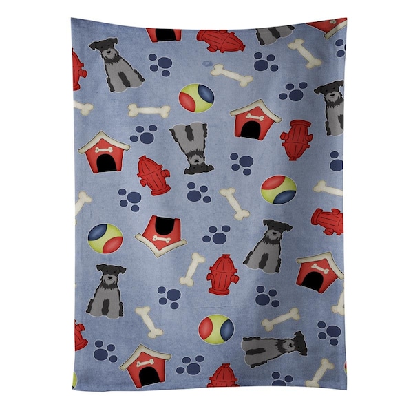 Carolines Treasures Dog House Collection Miniature Schanuzer Black Silver Kitchen Towel - BB2665KTWL