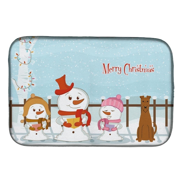 Carolines Treasures Merry Christmas Carolers Irish Terrier Dish Drying Mat - BB2393DDM