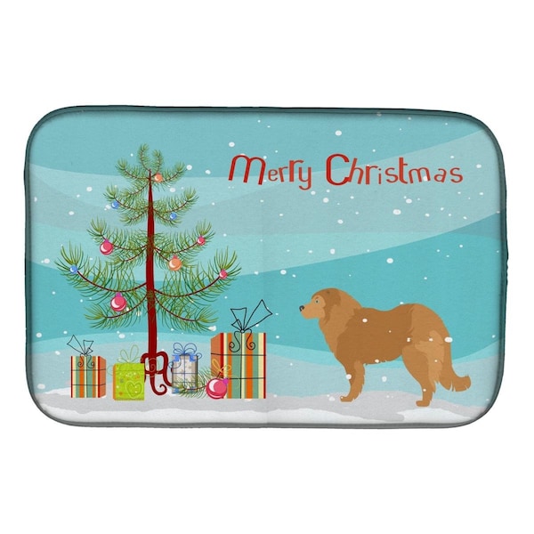 Carolines Treasures Caucasian Shepherd Dog Merry Christmas Tree Dish Drying Mat - BB2943DDM