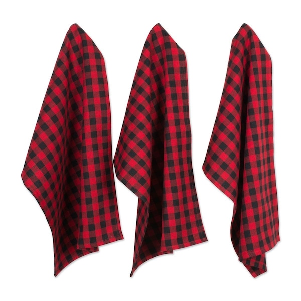 Fastfood Tango Red Logger Check Dish Towel & Dishcloth Set - FA2567293